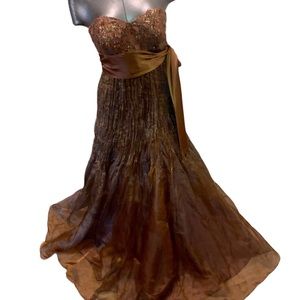 Mac Duggal Couture Sequin Strapless PROM PAGEANT Bridesmaid Wedding Gown Dress